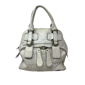 Used CHLOE Bay Hand bag Tote Bag Leather Ivory With Storage bag USED